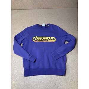 Lacoste Live Futurist Purple Crewneck Sweater Unisex L Casual F3